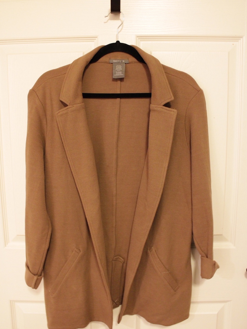 Matty M Camel Open-Front Blazer Jacket